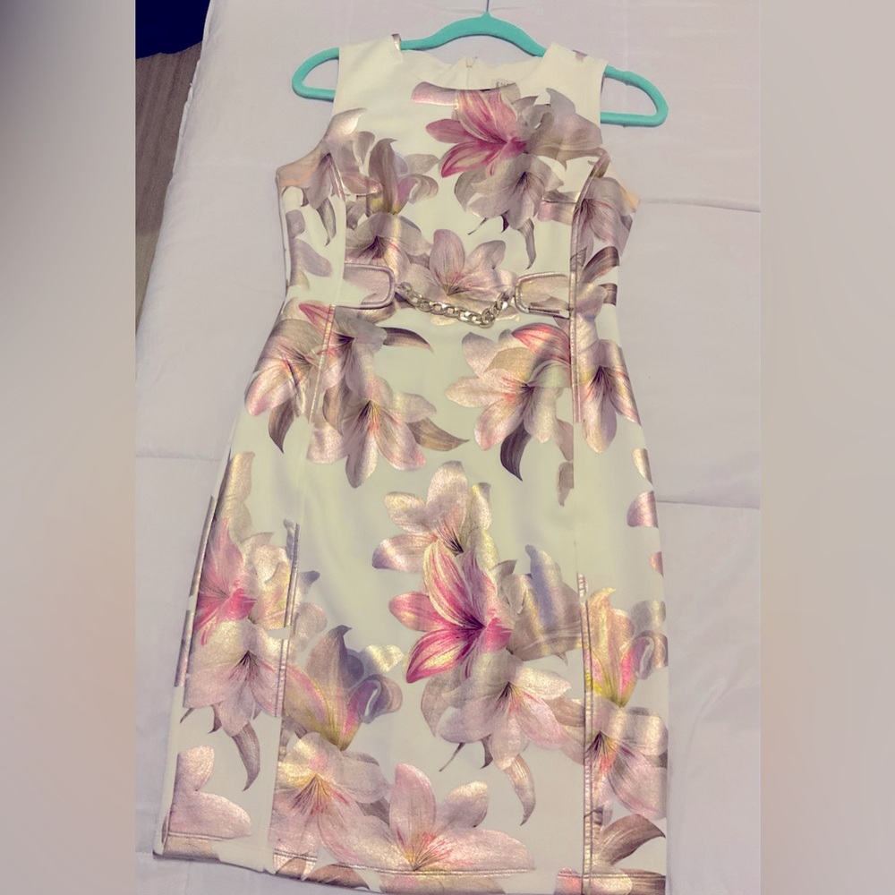 Floral Sleeveless holographic Dress
